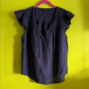 Torrid Navy Blue Lattice Print Top Blouse Size 00/10/M